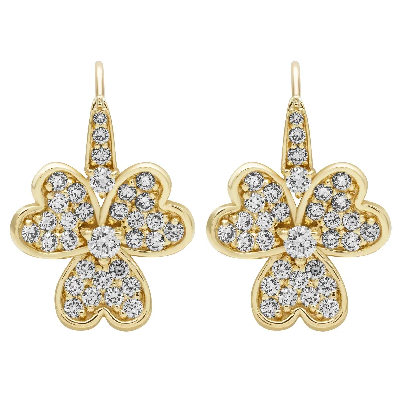 Golden Earrings for Night Events-Earrings - Diamond (2393E)