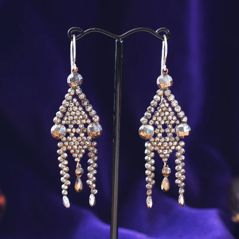 Glamorous Earrings for Night Life-Antique Georgian Cut Steel Earrings