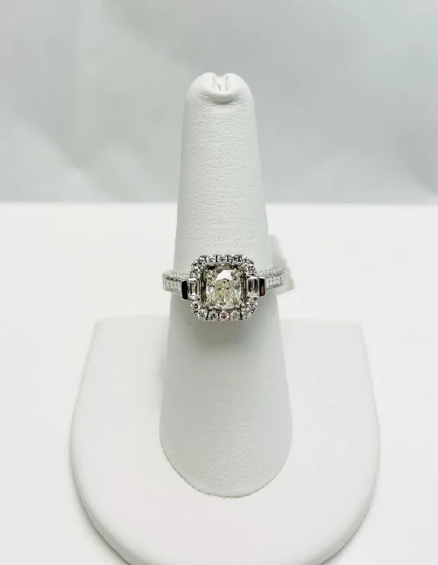 Stylish Wedding Ring Set for Couples-New! 2.13ctw Natural Diamond 14k White Gold Engagement Ring