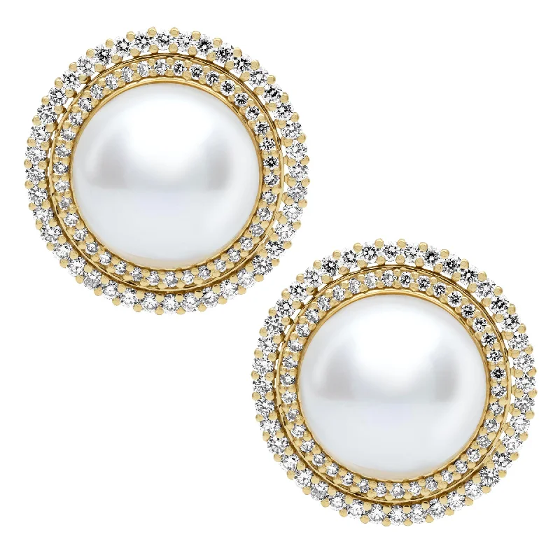 Minimalist Earrings for Every Day-Earrings - Fresh Water Pearl And Diamond (2389C)