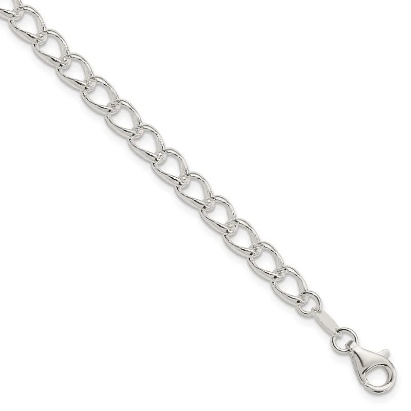 Silver Bracelets for Everyday Wear-Sterling Silver 5.25mm Curb Chain Bracelet