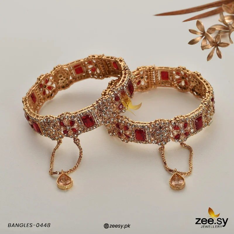 Rose Gold Bangles for Evening Wear-BANGLES-0448