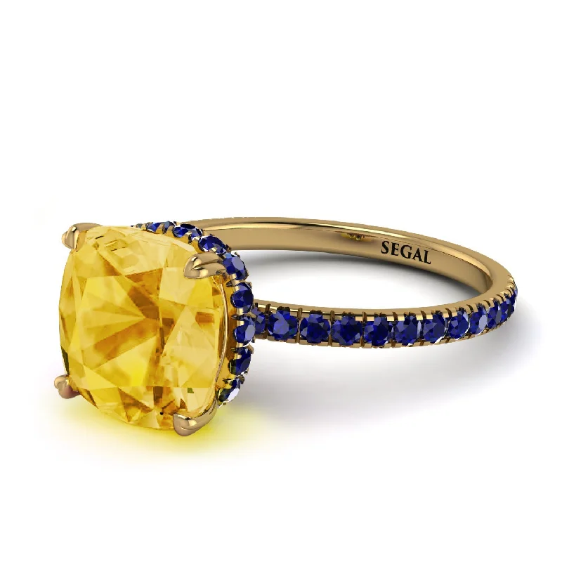 Elegant Gemstone Ring for Special Events-Cushion Hidden Citrine Ring - Nova No. 613