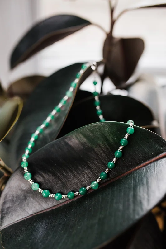 Pearl Necklace for Brides-Classy Jade Necklace