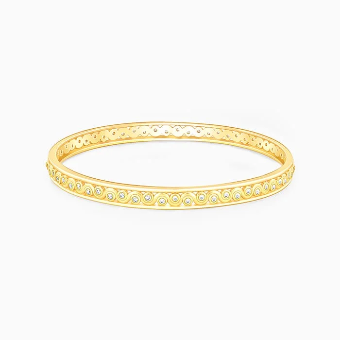 Personalized Wedding Bangles for Brides-Golden Wavy Bangle