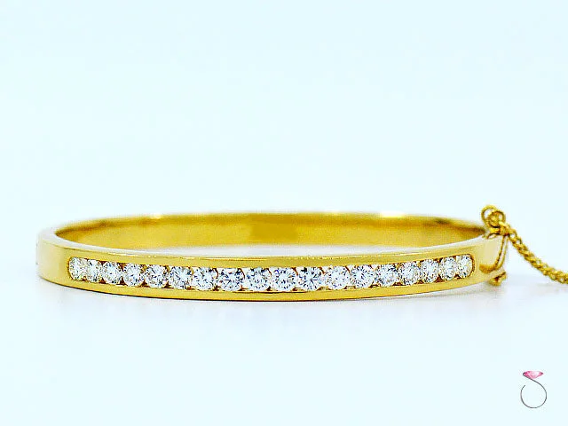 Elegant Bracelet for Day and Night Wear-18K Yellow Gold Diamond Bangle Bracelet, 2.17 Ctw.