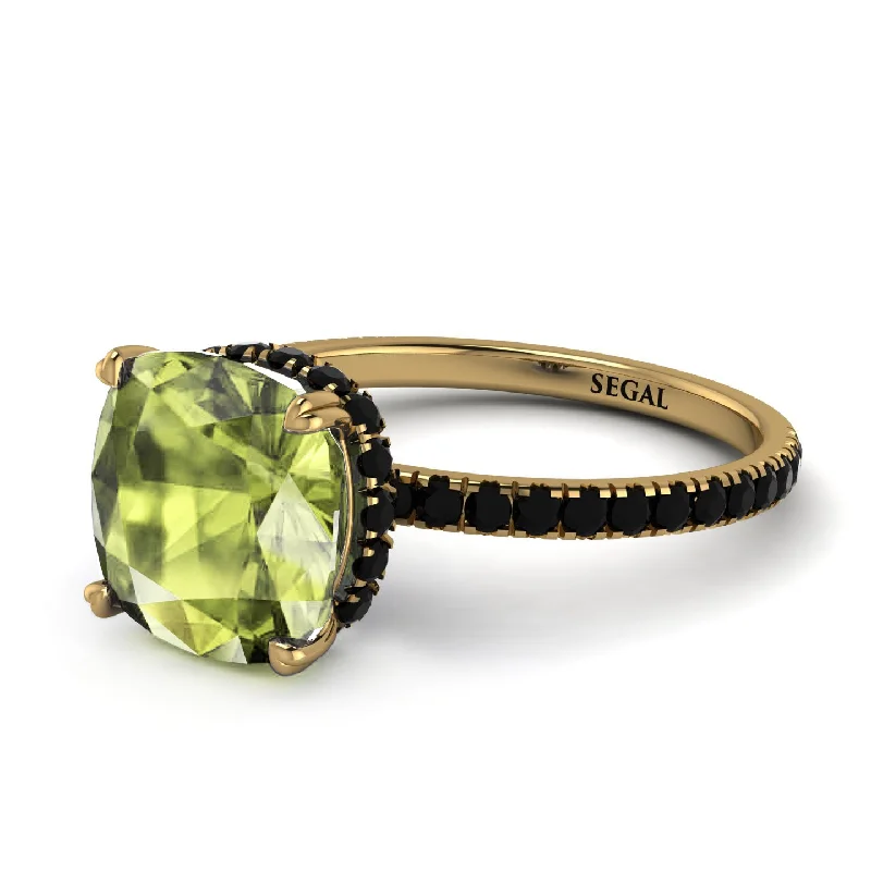 Beautiful Sapphire Ring for Women-Cushion Hidden Peridot Ring - Nova No. 707