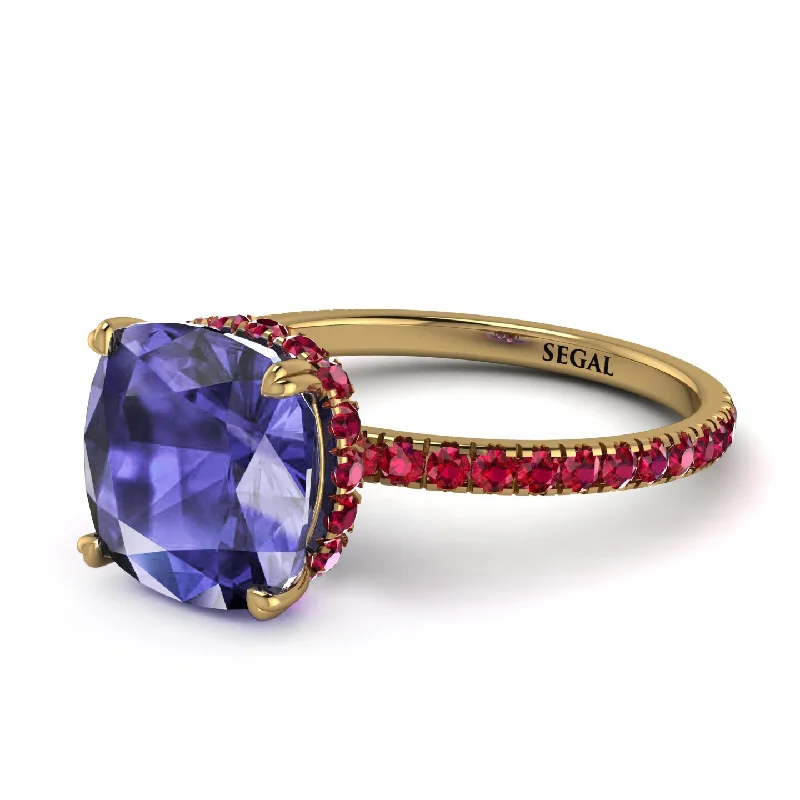 Custom Ring for Proposal-Cushion Hidden Tanzanite Ring - Nova No. 210