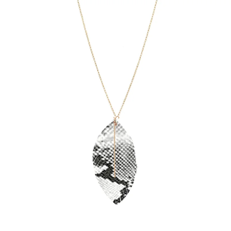 Classic Silver Necklace for Women-Snakeskin Heather Necklace