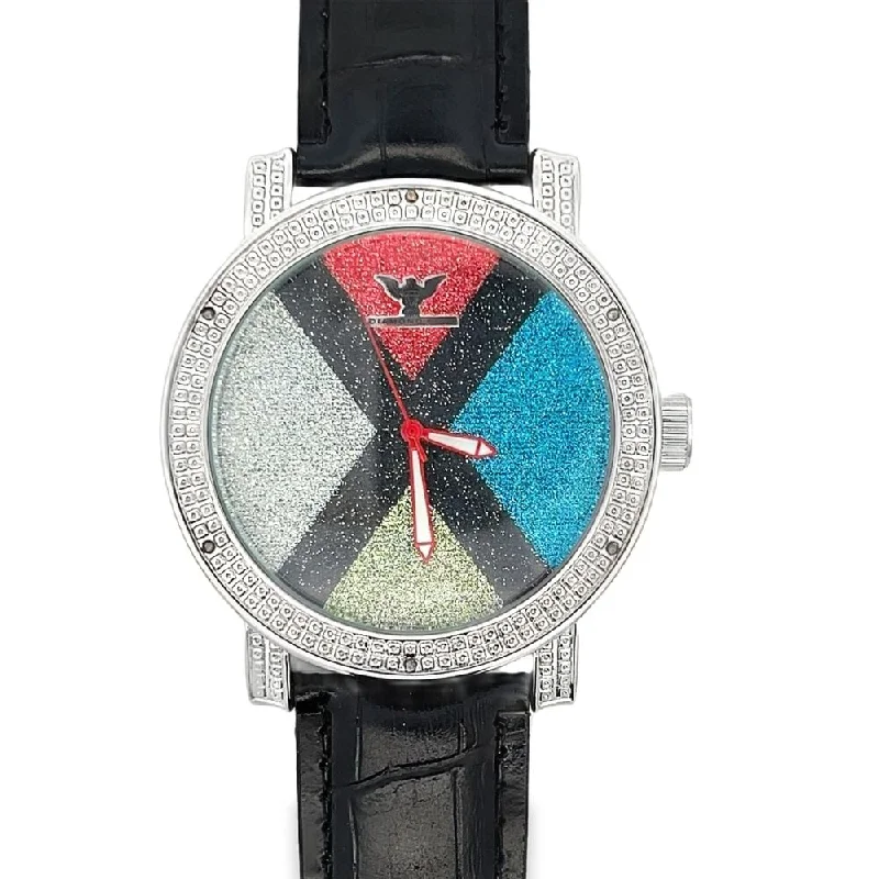 Women's Watches with Gemstone Details for Luxury-X Multi Color Dial Hip Hop Real Diamond Watch