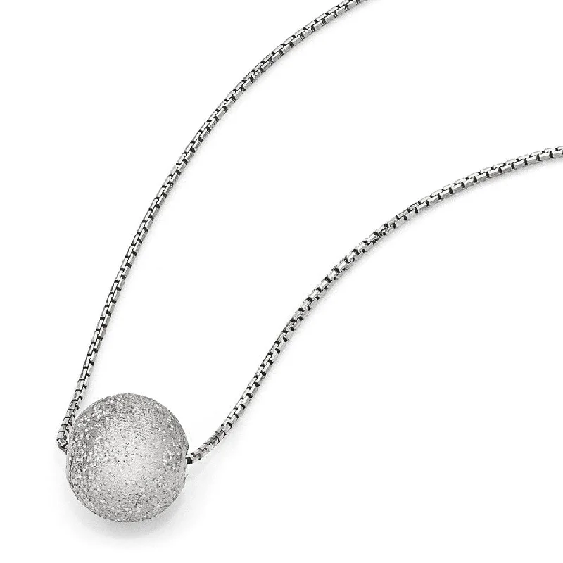 Elegant Necklace for Bridesmaids-15mm Laser-Cut Bead & Box Chain Necklace in Sterling Silver 18-20 Inch