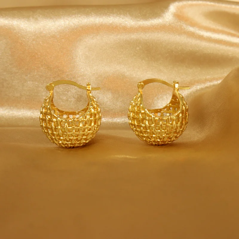 Statement Gold Earrings-Zaria bucket hoop earrings