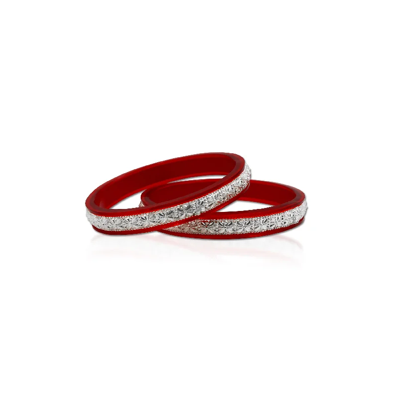 Chunky Bangles for Fashionistas-Beautiful Design Silver Bangle Set For Women's