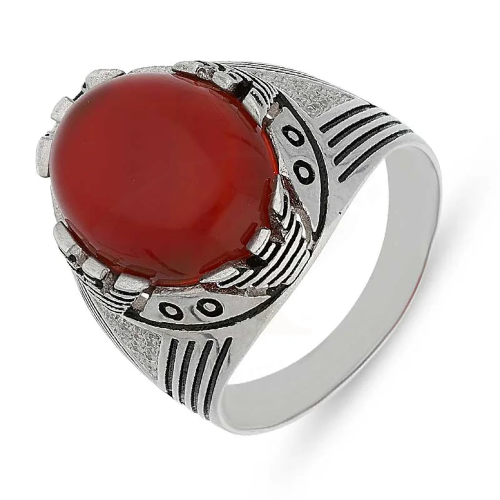 Unique Custom Ring for Special Moments-Sterling Silver 925 Men's Red Solitaire Ring - FKJRNSL2507