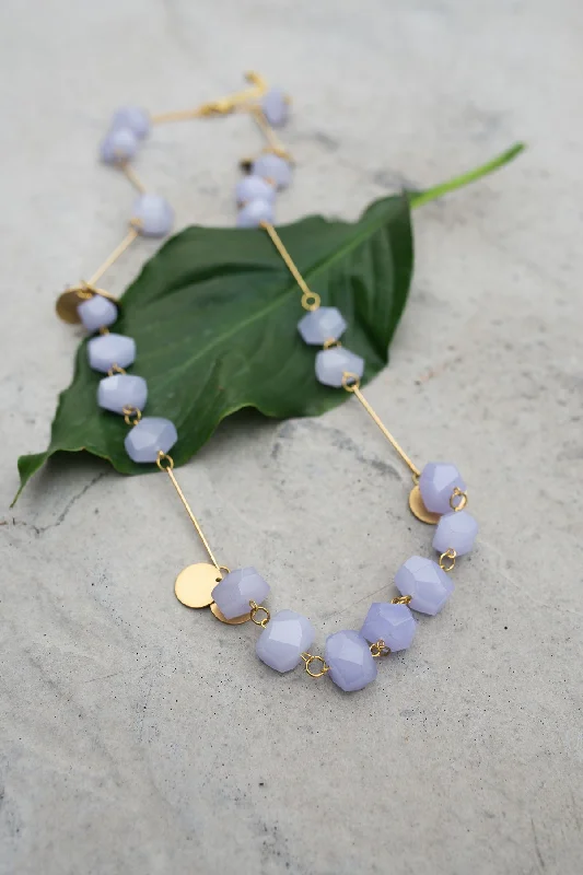 Gemstone Necklace for Summer Events-La Roma Necklace - Lilac