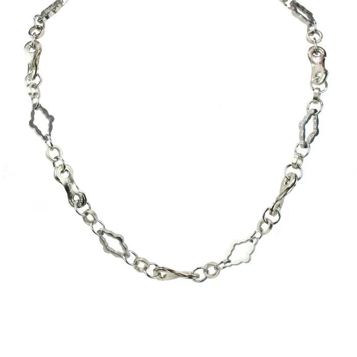 Silver Necklace for Everyday Wear-Stainless Steel Diamond Chain Necklace