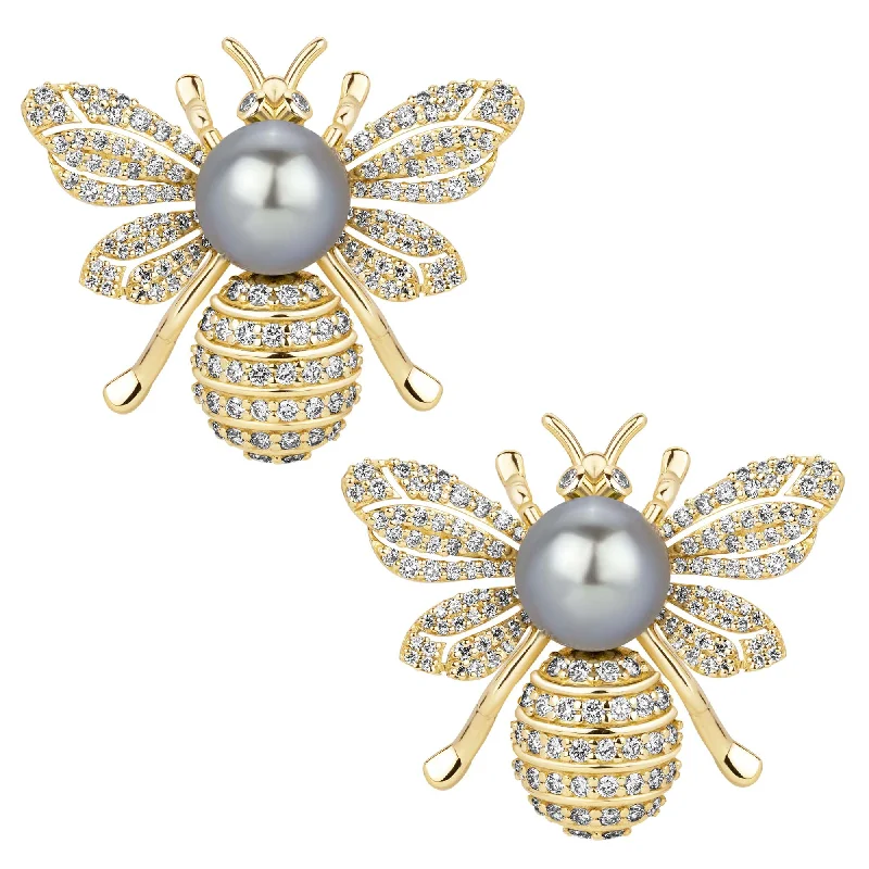 Timeless Pearl Earrings for Wedding Look-Earrings - South Sea Pearl And Diamond (2389A)