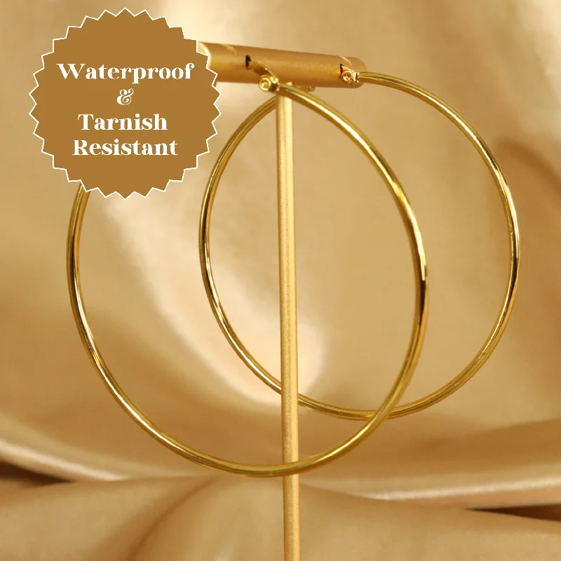 Simple Gold Hoop Earrings-Zainab (18ct gold plated) Stainless steel Hoop Earrings