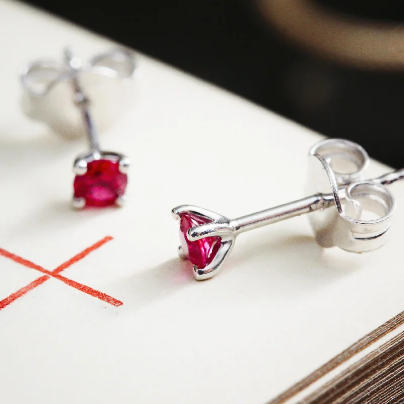 Handmade Gold Earrings-Ravishing Ruby Stud Earrings