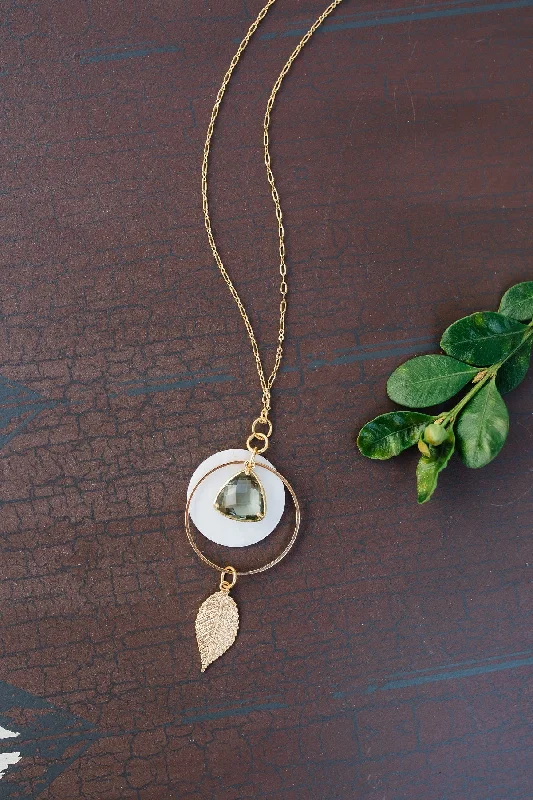 Layered Necklace for Special Occasions-Mother of Pearl Necklace