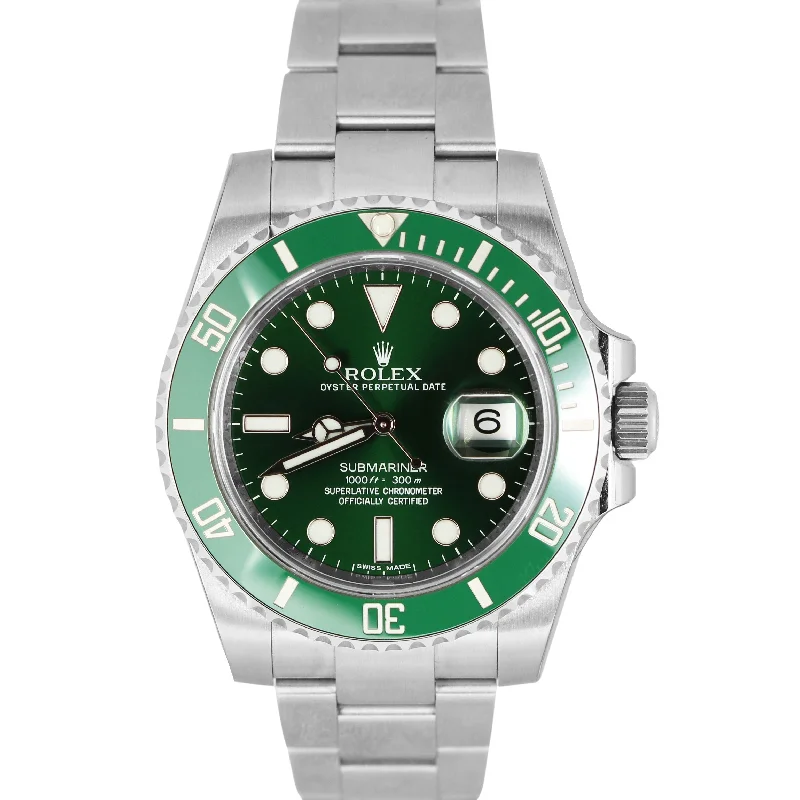 Simple Watches for Casual Wear-NOS Rolex Submariner Date HULK Stainless Green Oyster 40mm 116610 LV Watch B+P