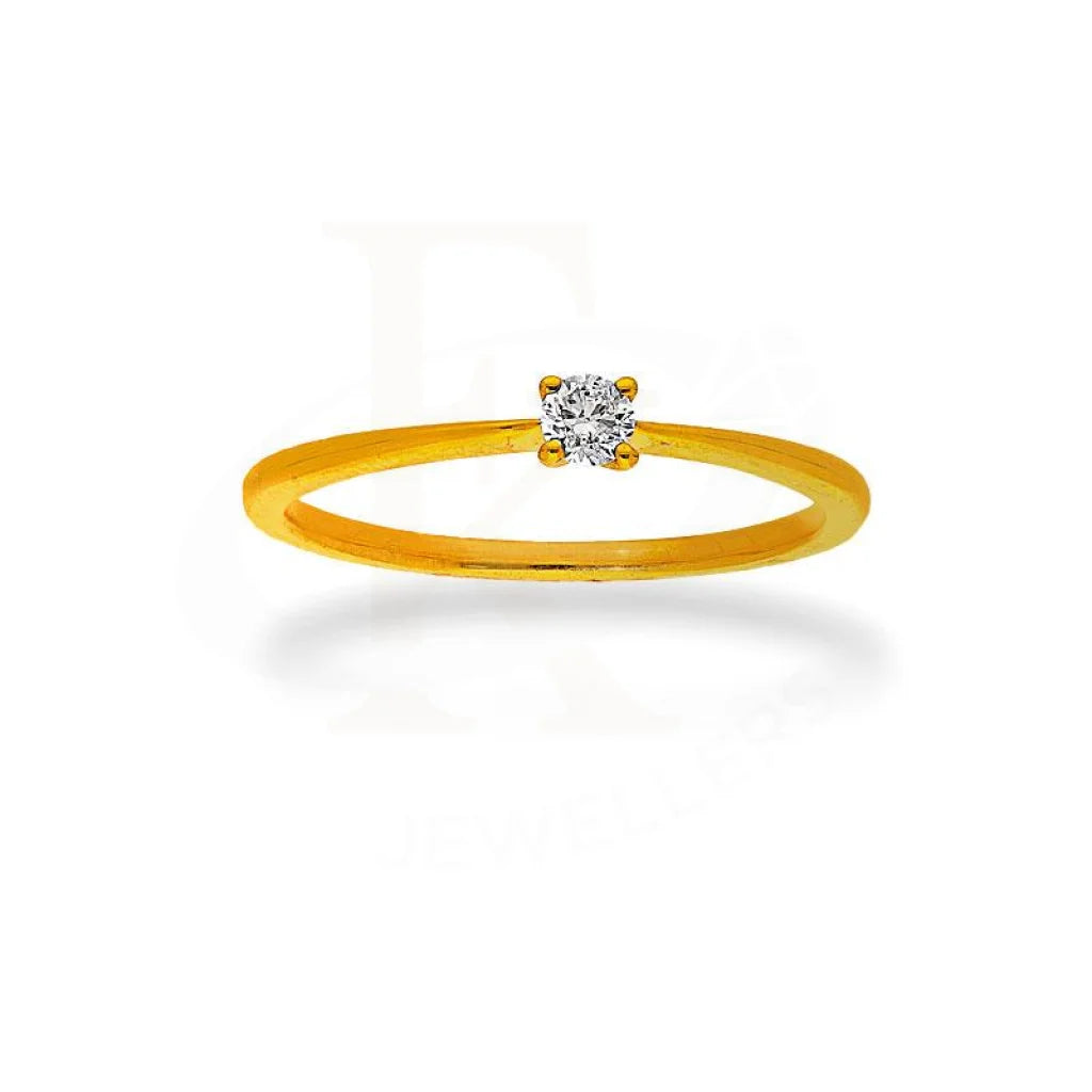 Adjustable Ring for Casual Style-Diamond Solitaire Ring in 18KT Gold - FKJRN18K2147