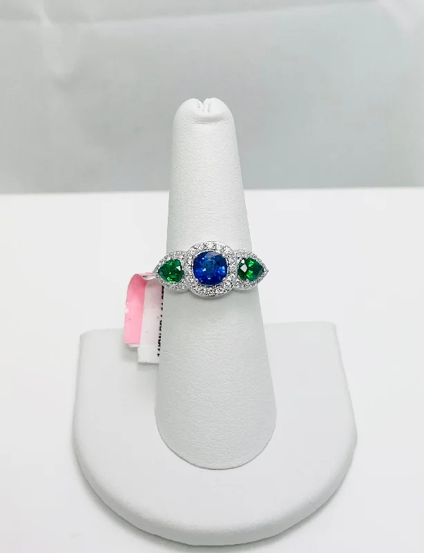 Elegant Silver Ring for Everyday Wear-New! 2.38ctw Natural Tsavorite Sapphire Diamond 14k Gold Ring