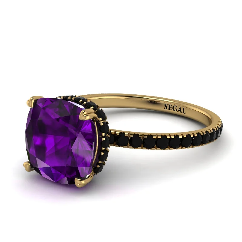 Vintage Wedding Band for Fashion-Cushion Hidden Amethyst Ring - Nova No. 307