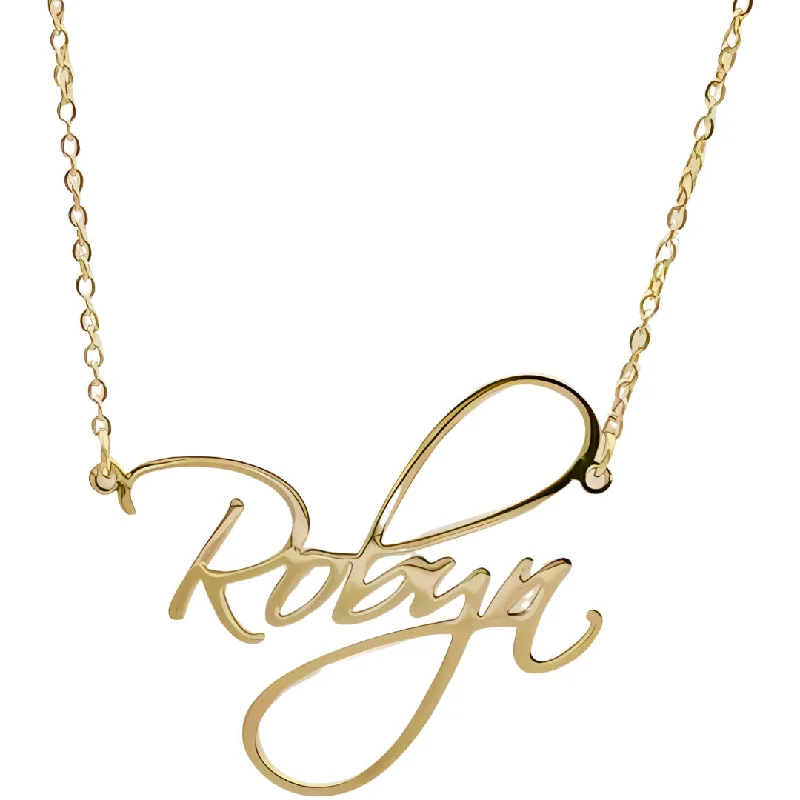 Gold and Silver Necklace for Casual Looks-Script Custom Name Necklace