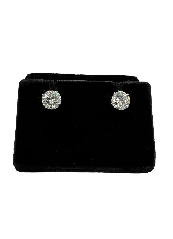 Elegant Earrings for Bridal Shower-2.18 Carat Solitaire Diamond White Gold Studs