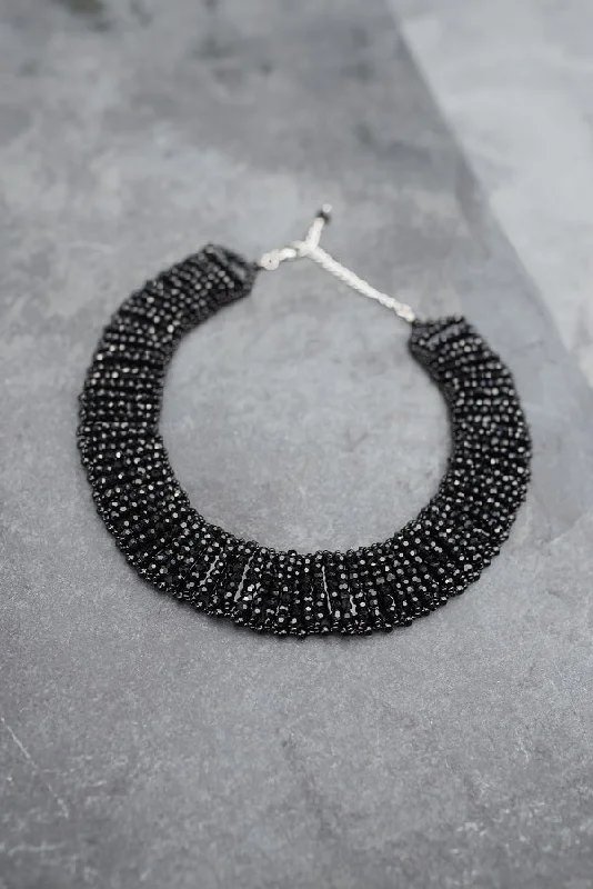 Silver Choker Necklace for Fashion-Midnight Halo Necklace