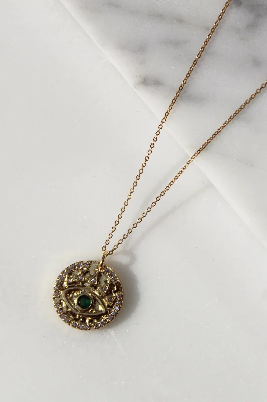 Cute Necklace for Gift Giving-Emerald Eye Necklace