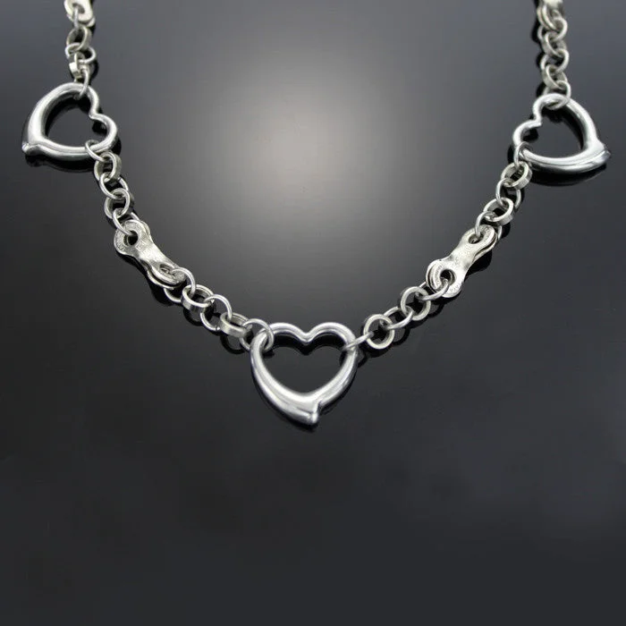 Gold Necklace for Women-Stainless Steel Heart Chain Necklace