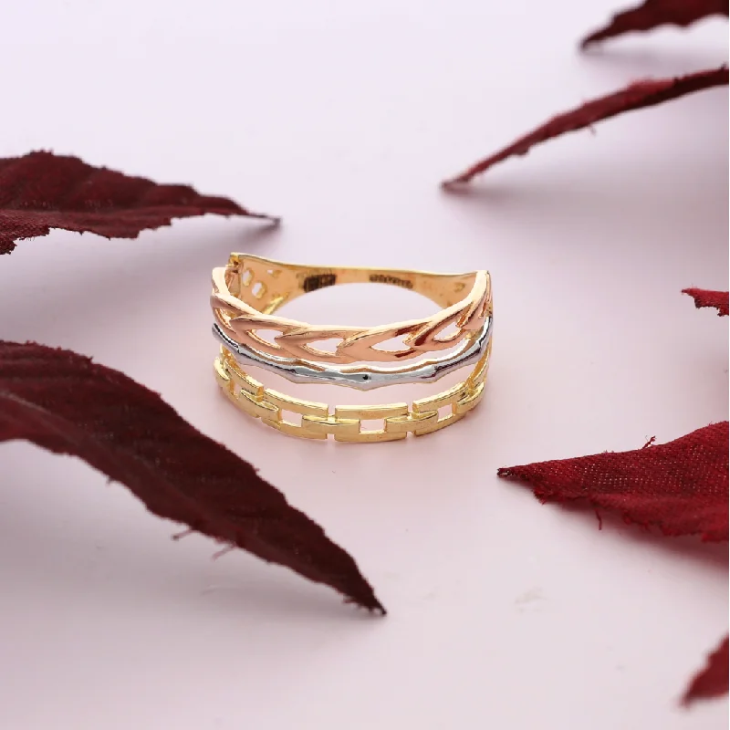 Adjustable Ring for Casual Style-Gold Mixed Style Ring 18KT - FKJRN18K9239