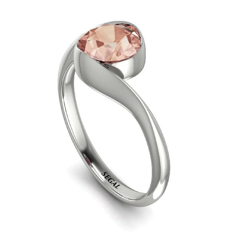 Birthstone Ring for Gifts-Vintage Bezel Twist Morganite Ring - Everly No. 903