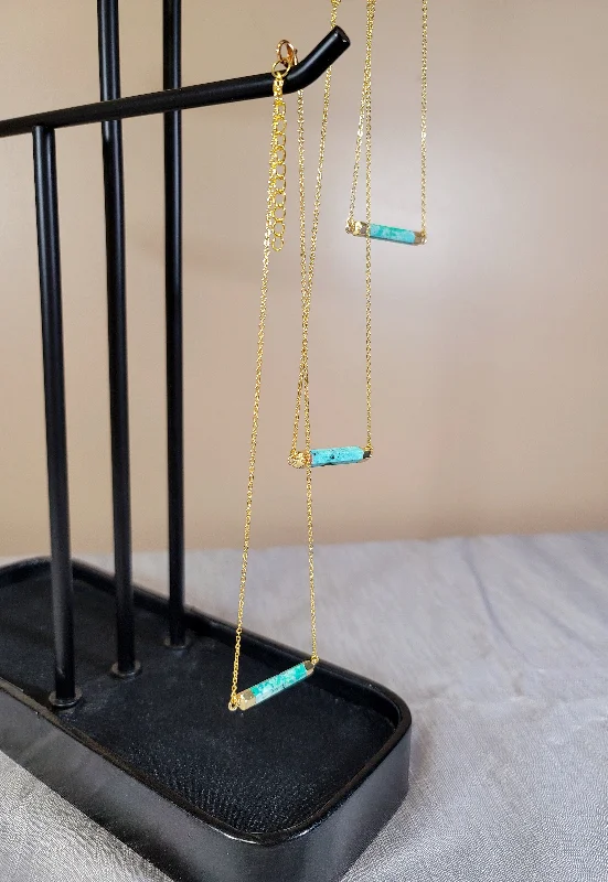 Custom Necklace for Special Celebrations-Seafoam Bar Necklace