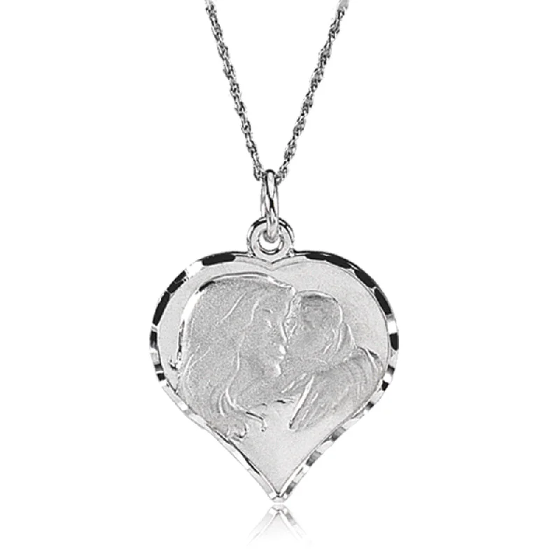 Artistic Necklace for Fashion Lovers-My Beautiful Child Necklace in 14k White Gold