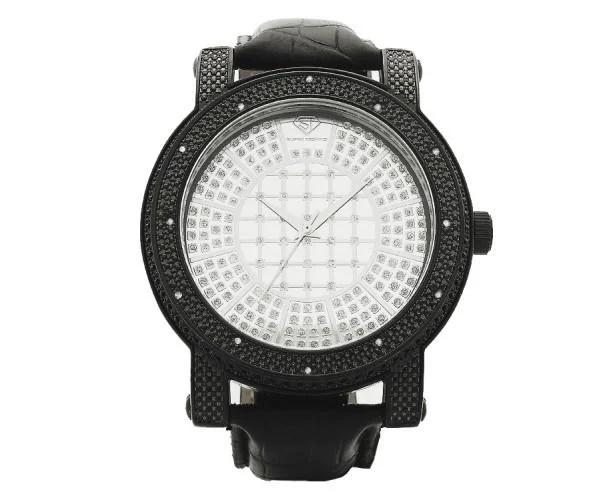 Luxury Watches for Special Events and Gifting-Black Super Techno Watch 10ct Real Diamonds