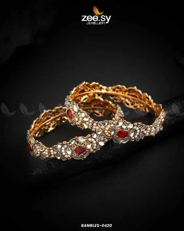 Fashion Bangles with Pearls for Women-BANGLES-0420