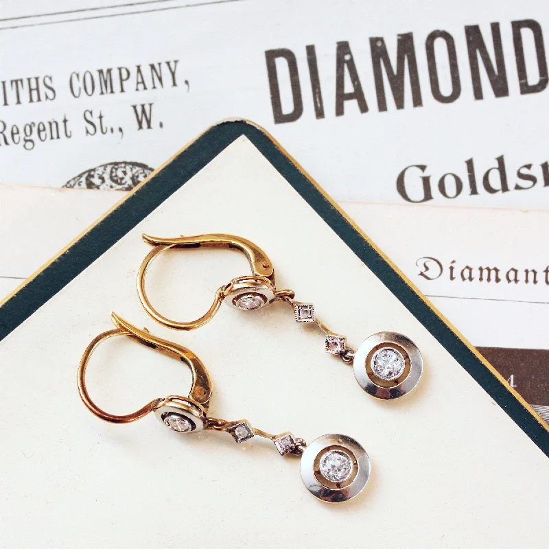 Elegant Diamond Earrings for Women-DIVINE! Art Deco Diamond Drop Earrings