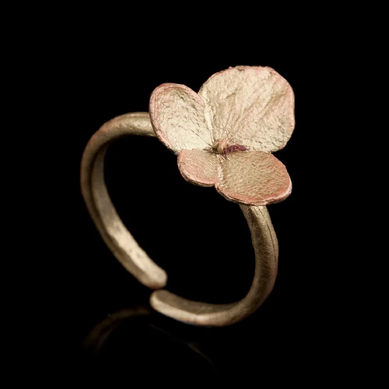 Wedding Ring with Custom Engraving-Hydrangea Ring