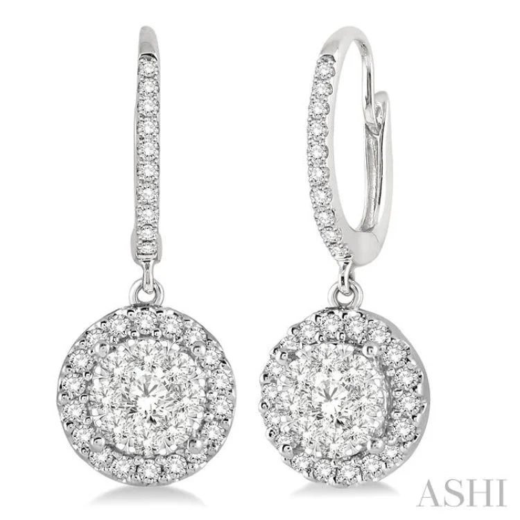 Minimalist Earrings for Every Day-3/8 Ctw Round Cut Diamond Lovebright Earrings in 14K White Gold