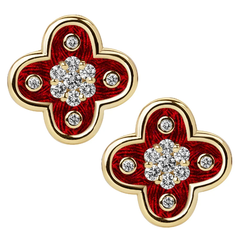 Silver Earrings for Elegant Looks-Earrings - Diamond (enamel)