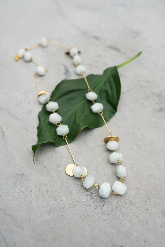 Boho Beaded Necklace for Summer-La Roma Necklace - Mist