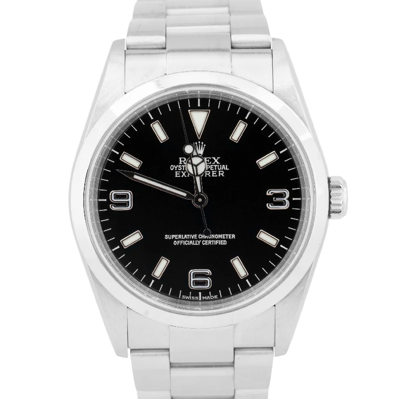 Elegant Watches for Special Occasions-Rolex Explorer I Black 36mm Automatic Stainless Steel 3-6-9 Oyster Watch 114270