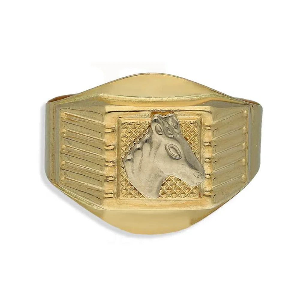 Simple Men’s Gold Band Ring-Gold Horse Shaped Men's Ring 18KT - FKJRN18K3817