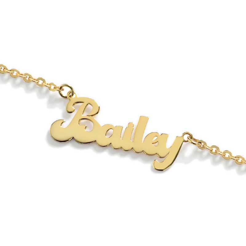 Stylish Pendant Necklace for Trendy Looks-Bubble Script Nameplate