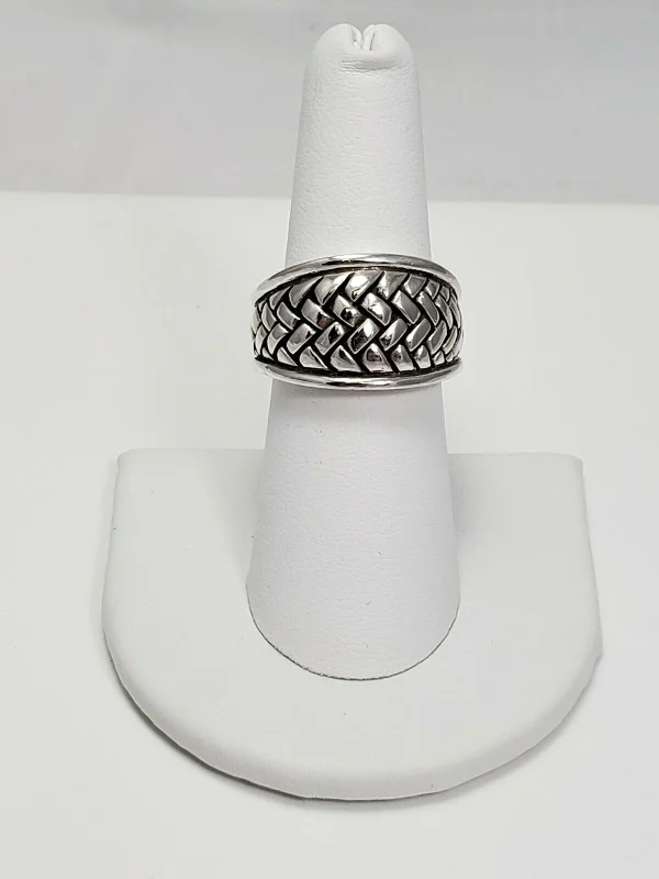 Luxury Wedding Ring for Men-$600 Kieselstein - Cord Sterling Silver Weave Ring