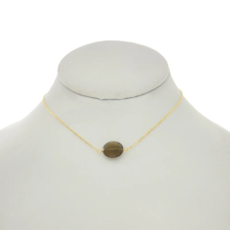 Chic Gold Necklace for Fashionistas-Olivine -Whiskey Topaz Necklace