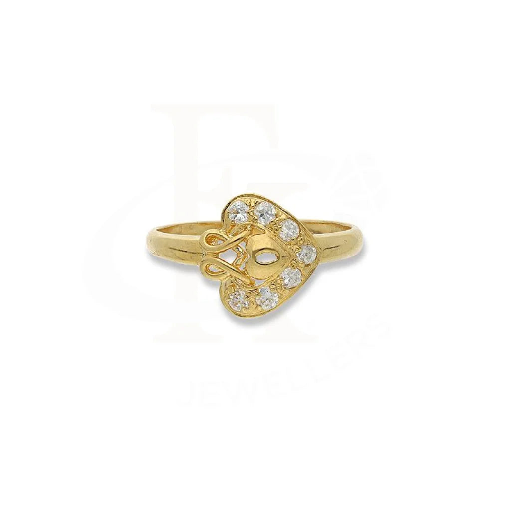 Luxury Gemstone Ring for Women-Gold Heart Shaped Ring in 18KT - FKJRN18K2768